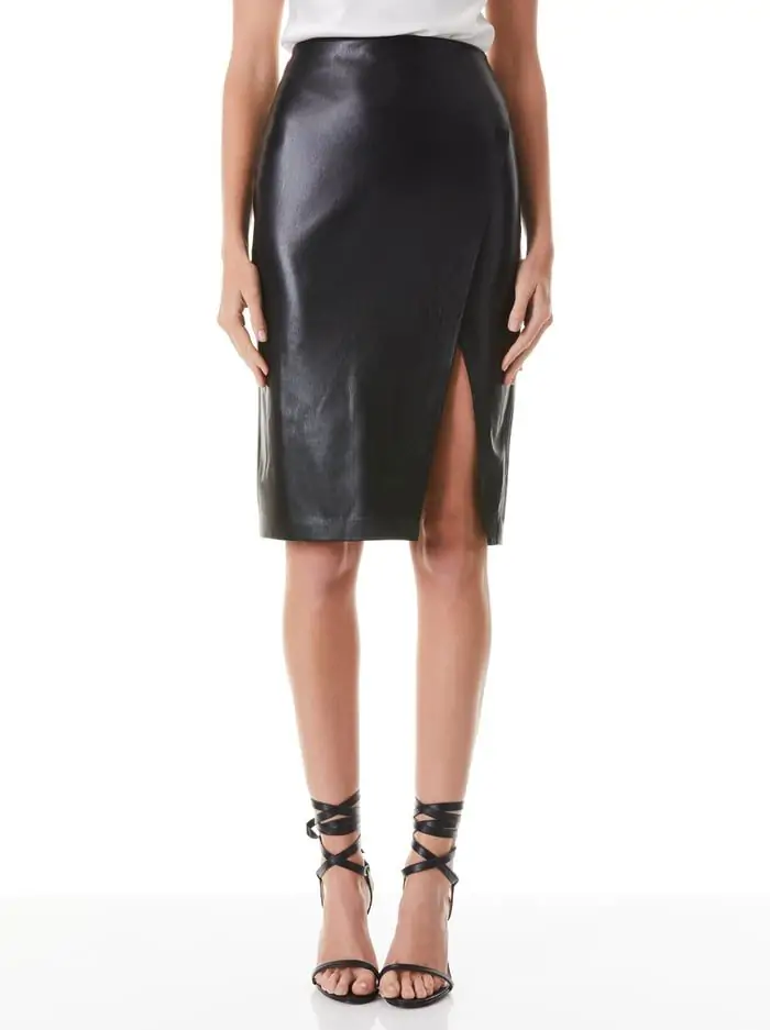 SIOBHAN FRONT WRAP MIDI SKIRT